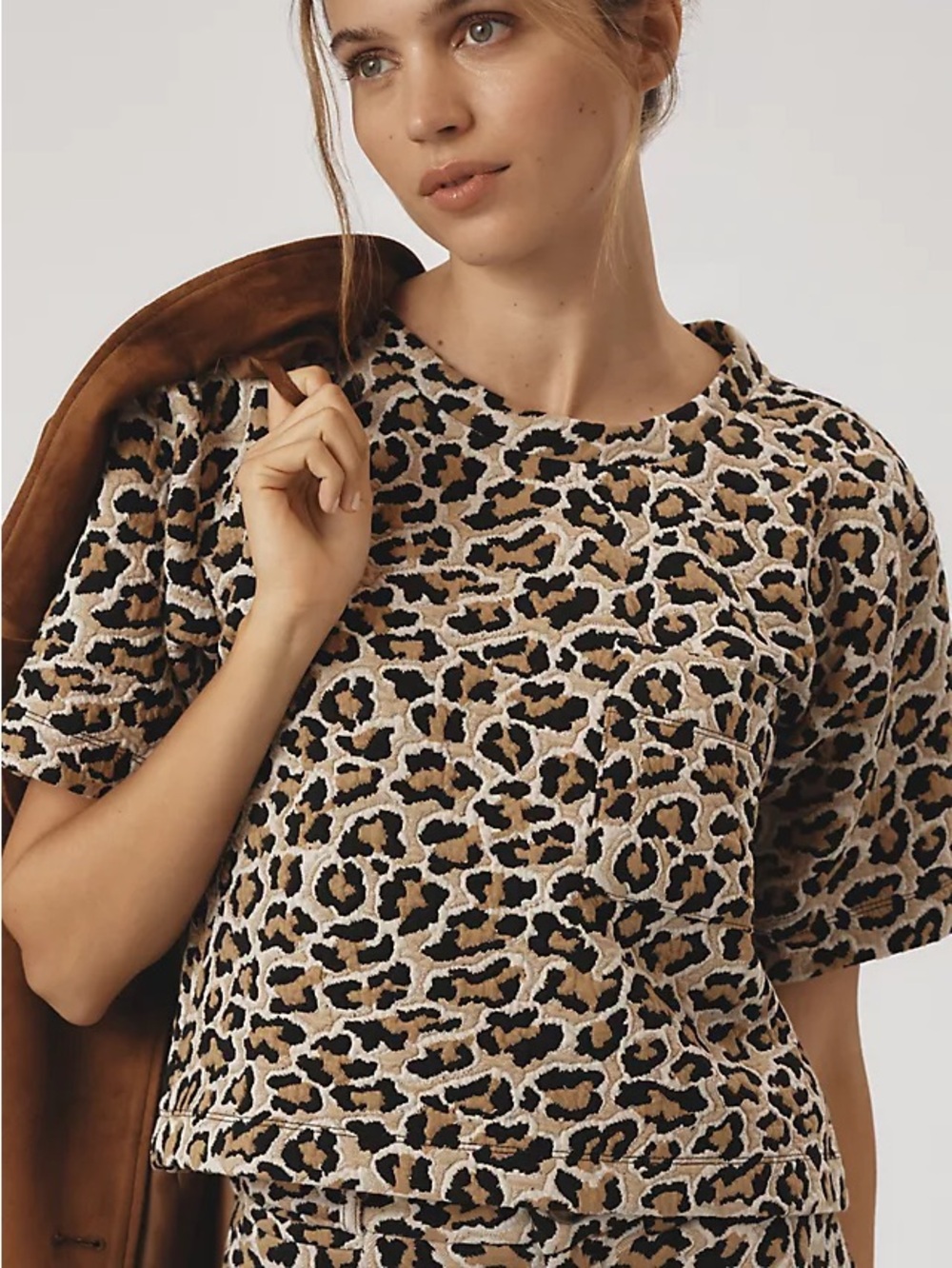 Maeve Knit Leopard Tee